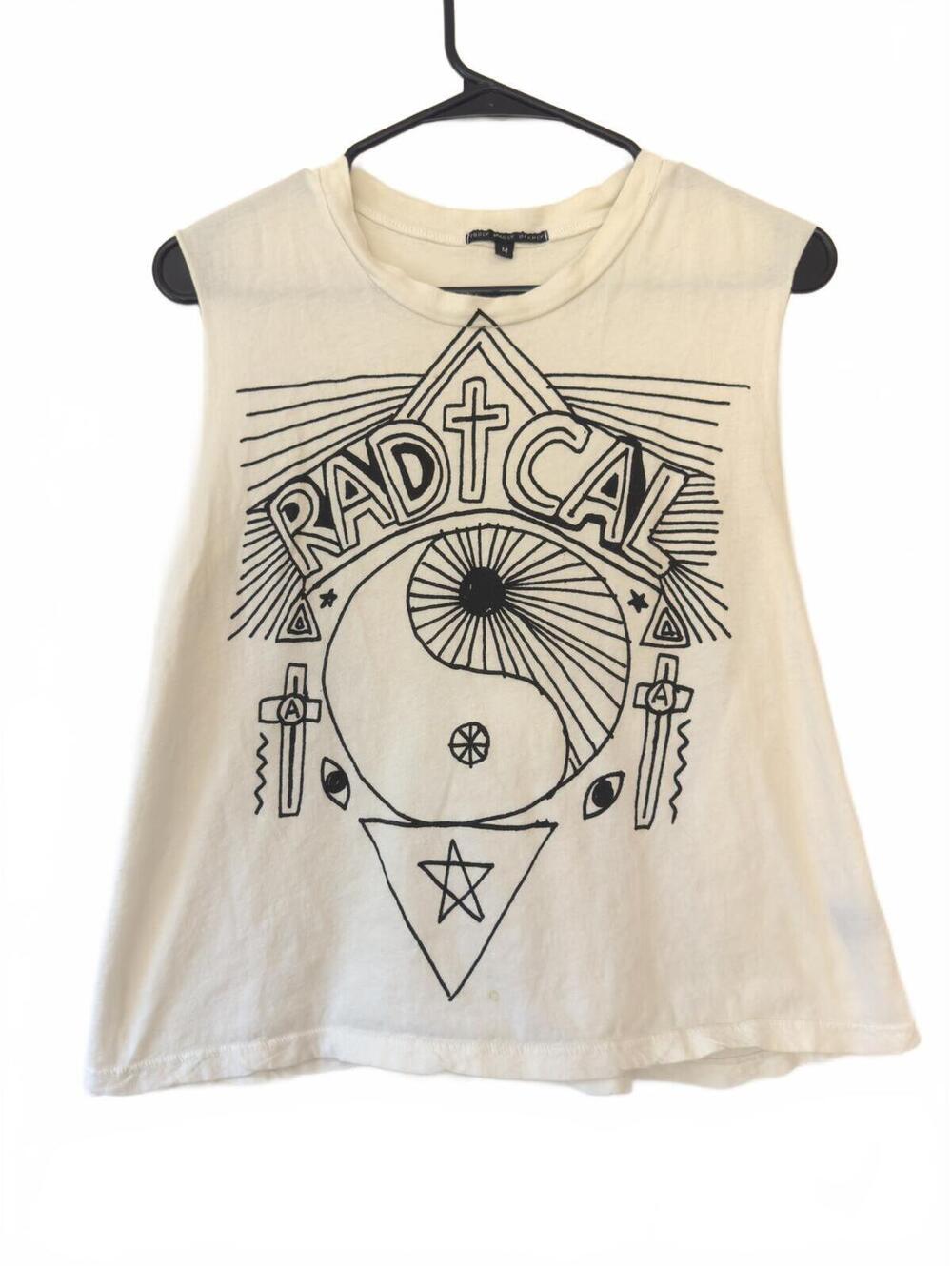 Truly Madly Deeply Cream ”Radical” Sleeveless Tank Top Size M